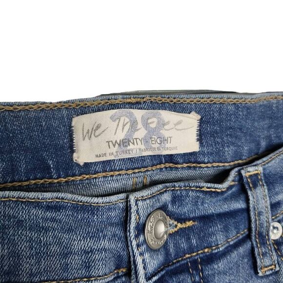 Free People Ripped Distressed High Waist Skinny Jeans Blue Size 28 - Picture 9 of 10